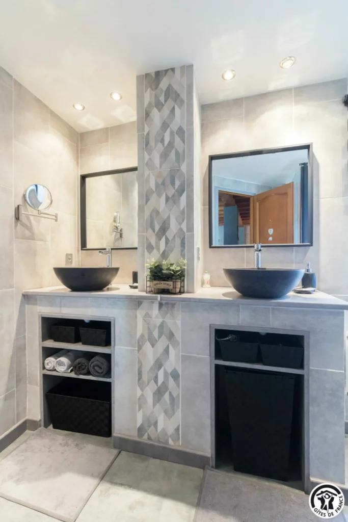 salle de bain chambre hote double vasque